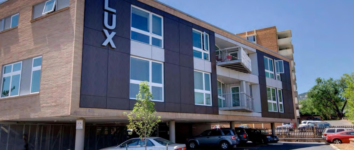 Lux, 855 Broadway, Boulder — adaptive re-use across from CU Boulder